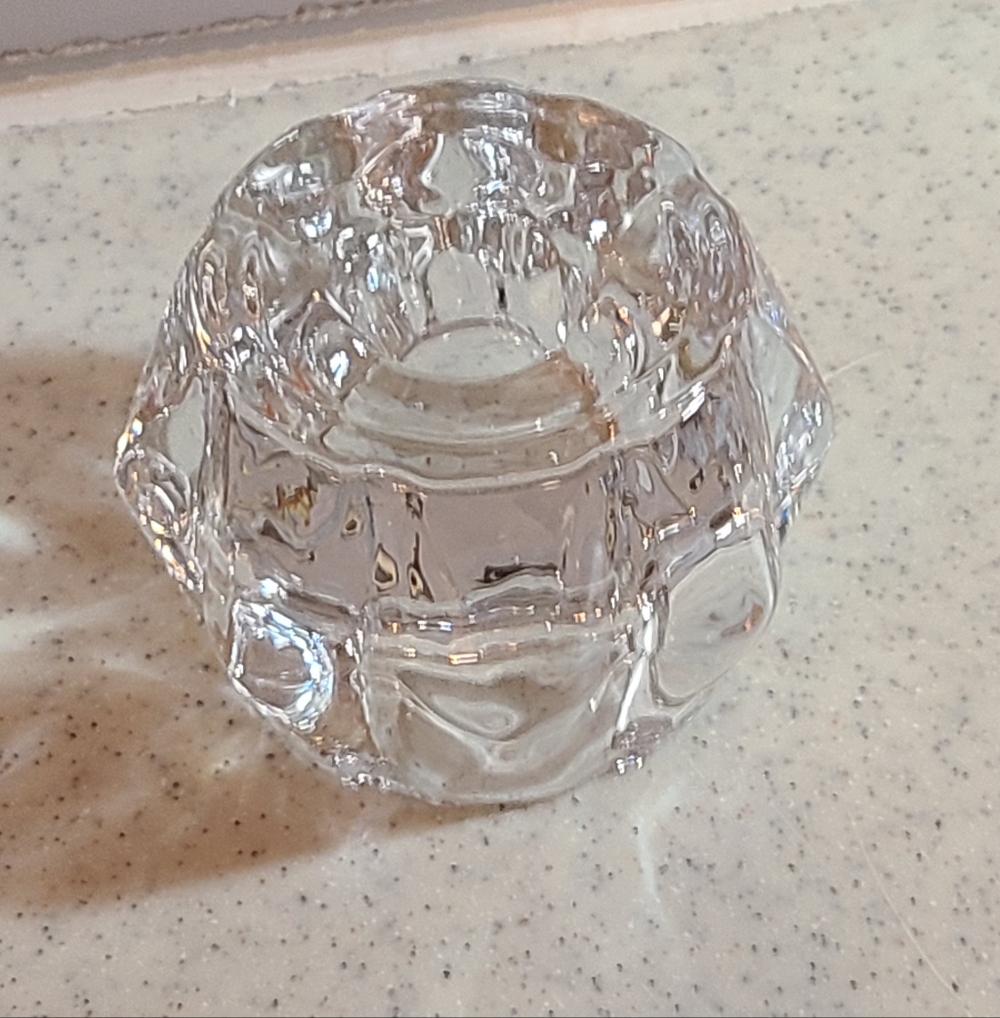 Vintage Clear Glass Candle Holder